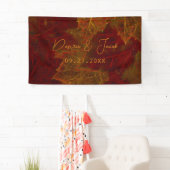 Fall Red Gold Rustic Elegante Maple Blätter Banner (Insitu)