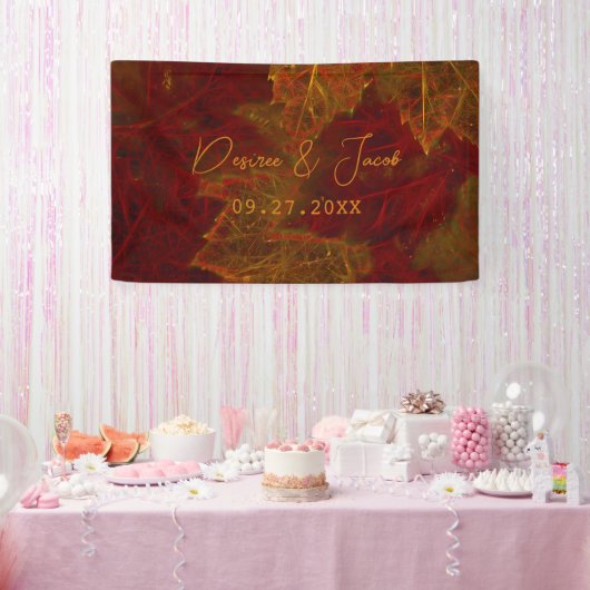 Fall Red Gold Rustic Elegante Maple Blätter Banner (Party)