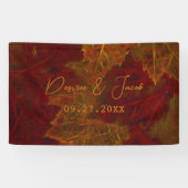 Fall Red Gold Rustic Elegante Maple Blätter Banner (Horizontal)