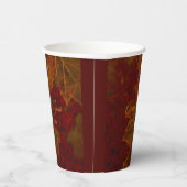 Fall Red Gold Rustic Elegante Maple Blätter Pappbecher (Rechts)