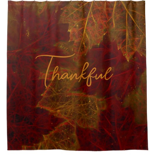 Fall Red Gold Rustikale Elegante Ahorn Blätter Tha Duschvorhang (Vorderseite)