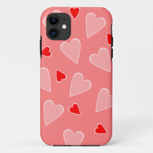 Fall Red Hearts Case-Mate iPhone Hülle (Rückseite)