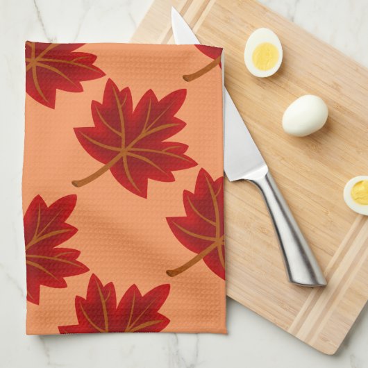 Fall Red Maple Leaf Handtuch (Viertel Falte)