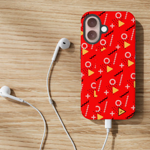 Fall Red Memphis Monogram Case-Mate iPhone 16 Hülle