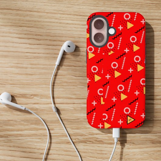 Fall Red Memphis Monogram Case-Mate iPhone Hülle