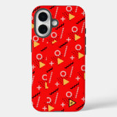 Fall Red Memphis Monogram Case-Mate iPhone Hülle (Rückseite)