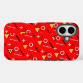 Fall Red Memphis Monogram Case-Mate iPhone Hülle (Rückseite (Horizontal))