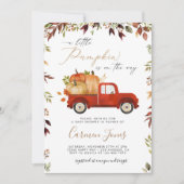 Fall Red Pumpkin Truck Kinderdusche Einladung (Vorderseite)