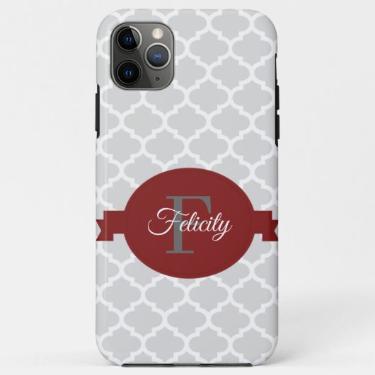 Fall Red Quatrefoil Personalisiert Case-Mate iPhon iPhone Hülle (Rückseite)