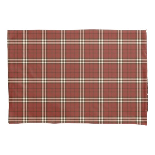 Fall Red Tartan Pillow Kissenbezug (Vorderseite)