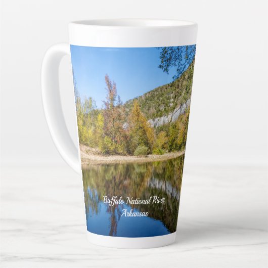 Fall Reflections Buffalo National River Latte Tass Milchtasse (Linke Ecke)