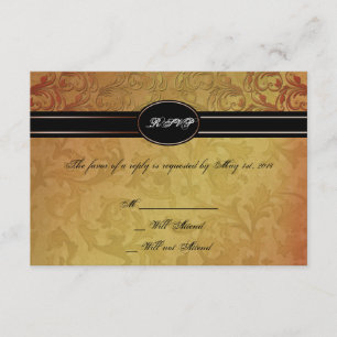 Fall Regency Wedding Response Card RSVP Karte