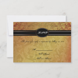 Fall Regency Wedding Response Card RSVP Karte