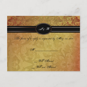 Fall Regency Wedding RSVP Einladungspostkarte