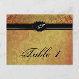 Fall Regency Wedding Tischnummer