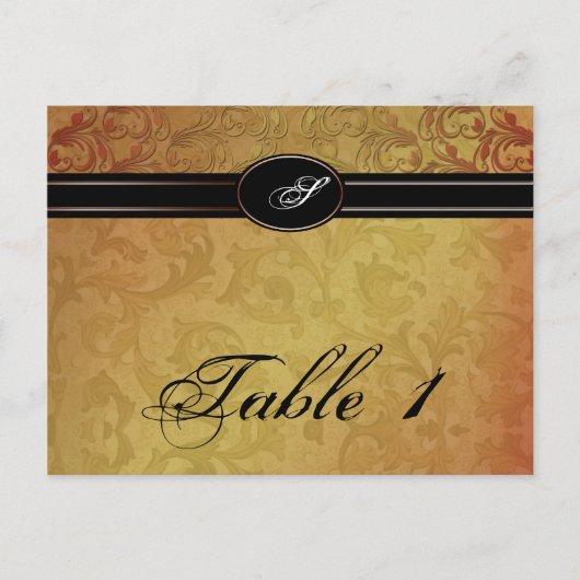 Fall Regency Wedding Tischnummer (Vorderseite)
