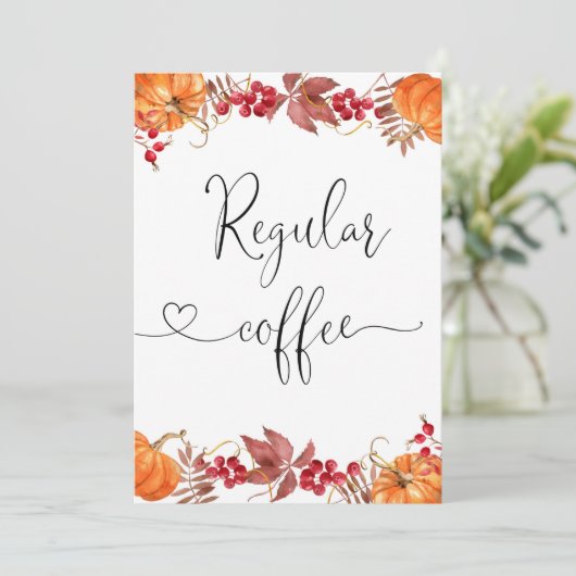 Fall Regular Kaffeekarte Einladung (Stehend Vorderseite)