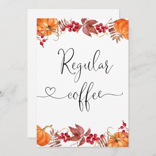 Fall Regular Kaffeekarte Einladung (Vorne/Hinten)