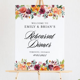 Fall Rehearsal Dinner Welcome Sign Template Blooms