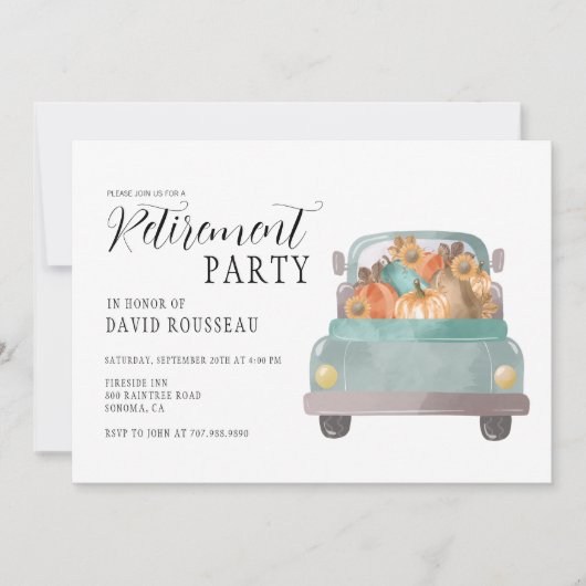 Fall-Rente-Party Einladung (Vorderseite)