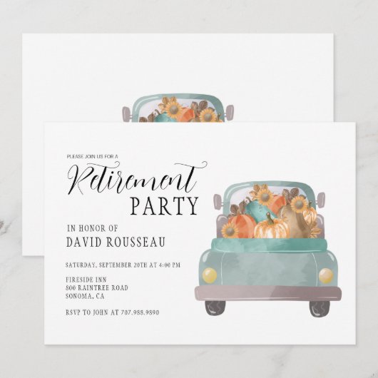 Fall-Rente-Party Einladung (Vorne/Hinten)