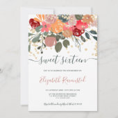 Fall Retro-Aquarellgold 16 . Geburtstag Einladung (Vorderseite)