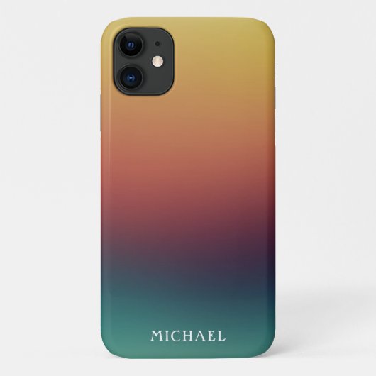 Fall Retro Gradient mit Name Case-Mate Telefon iPhone Hülle (Rückseite)