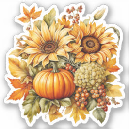 Fall Richtigkeit - Sonnenblume, Trauben, Kürbisgew Aufkleber