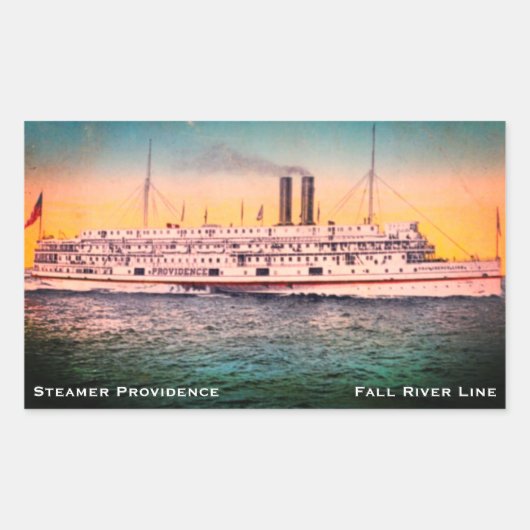 Fall River Line, Steamship 'Providence' Rechteckiger Aufkleber (Vorderseite)