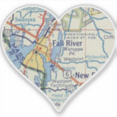 Fall River MA Classic Karte Aufkleber (Vorderseite)