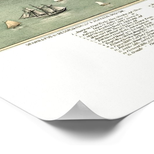 Fall River, MA Panorama Karte - 1877 Poster (Ecke)