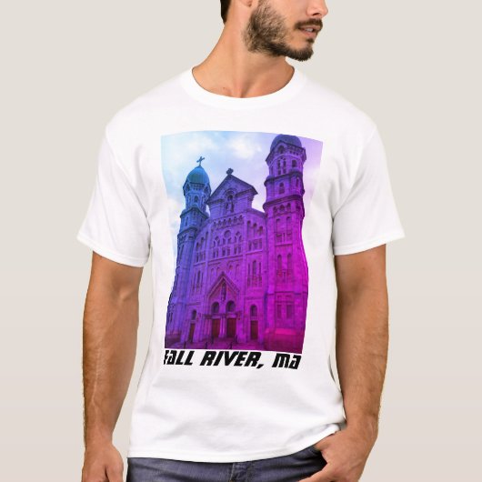 Fall River, MA Romanesque Church T-Shirt (Vorderseite)