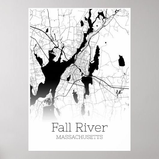 Fall River Map - Massachusetts - City Map Poster (Vorne)