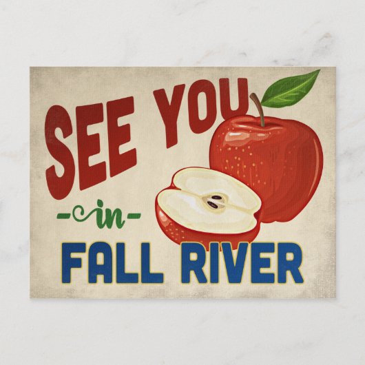 Fall River Massachusetts Apple - Vintage Travel Postkarte (Vorderseite)