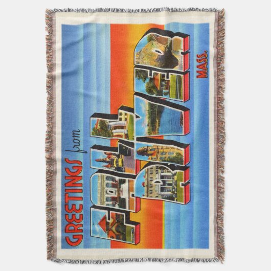 Fall-River Massachusetts MA alte Reise-Andenken Decke (Vorderseite Vertikal)