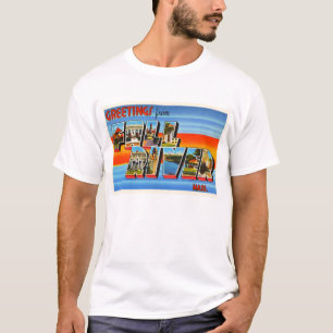 Fall-River Massachusetts MA alte Reise-Andenken T-Shirt