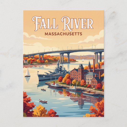 Fall River, Massachusetts Postkarte (Vorderseite)