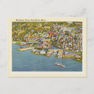Fall River Massachusetts Vintage Vogelperspektive Postkarte