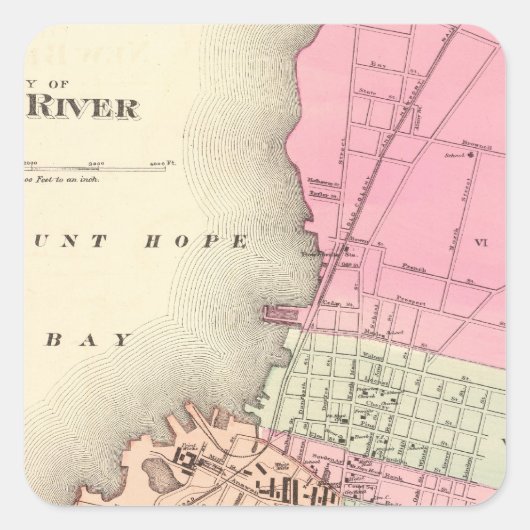 Fall River Quadratischer Aufkleber (Vorderseite)