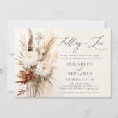 Fall Romantic Bouquet Boho Peony Engagement Party Einladung (Vorderseite)