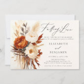 Fall Romantische Peony Rose Earthy Engagement Part Einladung (Vorderseite)