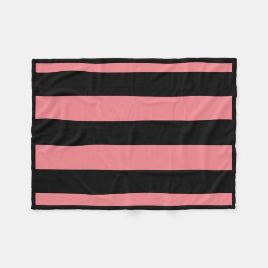 Fall Rosa und schwarz Streifen Fleece Blanket (Vorderseite (Horizontal))