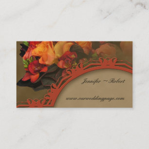 Fall Rose Bouquet Wedding Website-Karte Begleitkarte