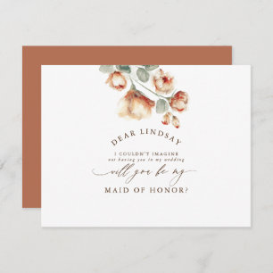 Fall Rose Floral Bridesmaid - Trauzeugin Einladung