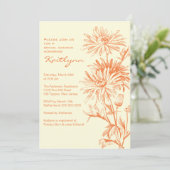 Fall-Rost u. SahneblumenBrautparty Einladung (Stehend Vorderseite)