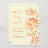Fall-Rost u. SahneblumenBrautparty Einladung (Vorne/Hinten)