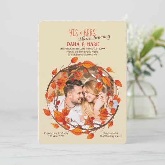 Fall-Ruhm-Foto Invitation<a href= " https://www.f Einladung (Stehend Vorderseite)