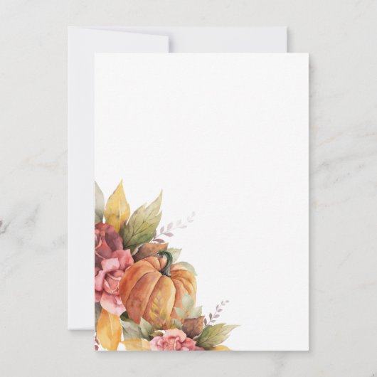 Fall Rust Blätter Pumpkin Friendsgiving Dinner Einladung (Rückseite)