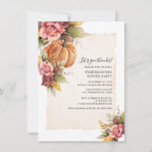 Fall Rust Blätter Pumpkin Friendsgiving Dinner Einladung (Vorderseite)