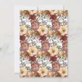 Fall Rust Burgundy Wreath Wedding Save The Date (Rückseite)